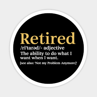 Retired Definition Funny Retirement Gag Magnet